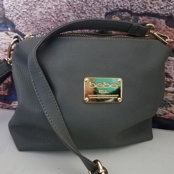 Gray Gold Zip Logo Crossbody Bag - Picture 2 of 6